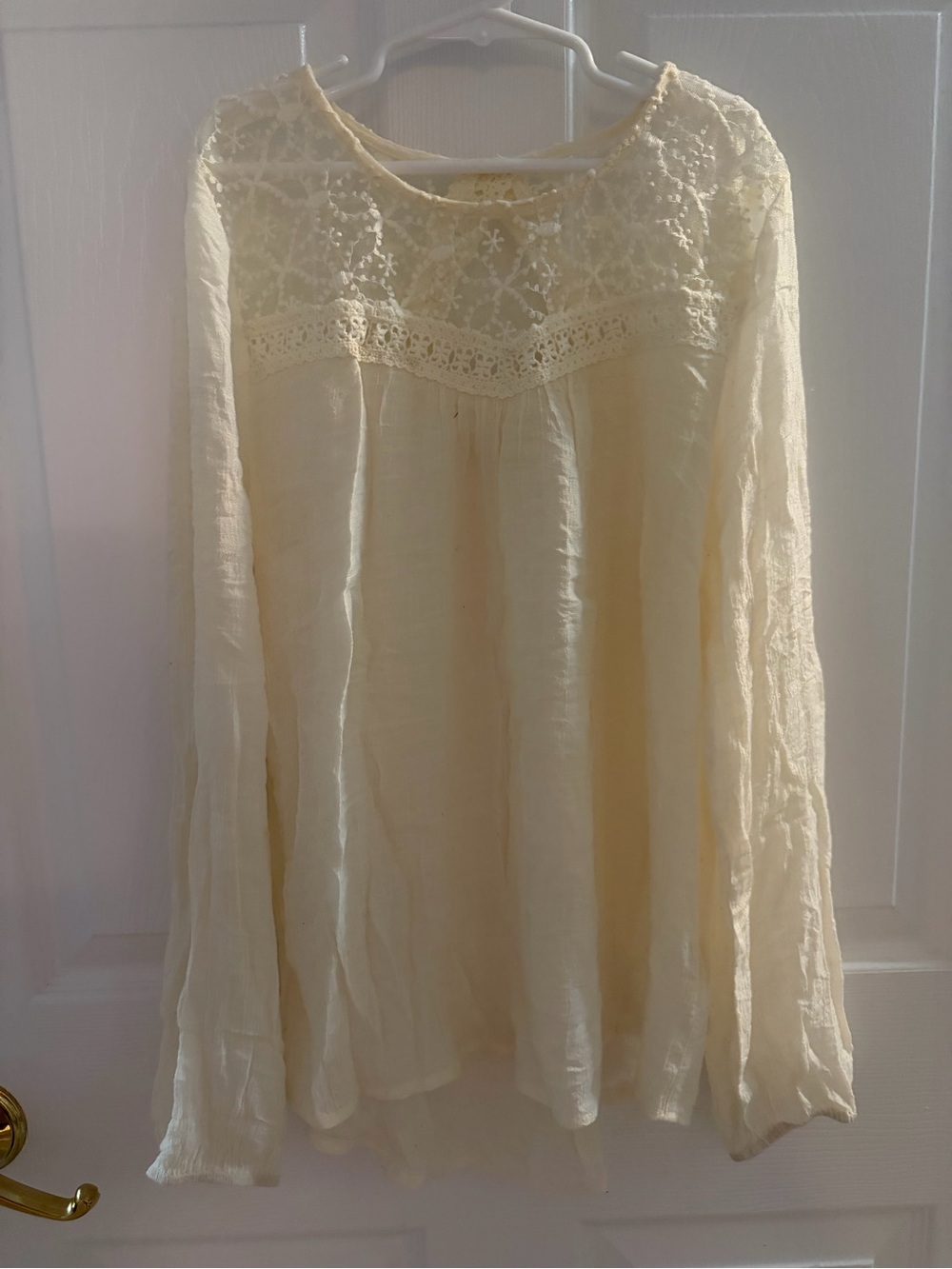 Girls Cream Lace Yoke Skirt - Unbranded